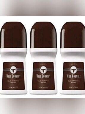 3 X Avon Wild Country Roll On Deodorant 75 ml Each
